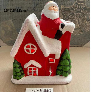 Ornements de noël en céramique, décoration de <span class=keywords><strong>maison</strong></span> de père noël éclairée par LED - Product Image 5