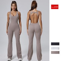 Ensemble de yoga sans couture avec bretelles spaghetti, taille haute, contrôle du ventre, leggings de sport effet peau de pêche, sensation seconde peau