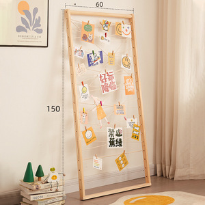 Wooden Artwork <b>Display</b> Rack Foldable Vertical Floor Standing Children Photo <b>Wall</b> For Kindergarten Home Use - Product Image 4