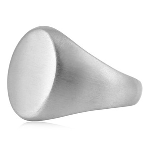 yunnique Men's <b>Titanium</b> Steel Oval <b>Ring</b> Steel Color Geometric Design Gift Jewelry - Product Image 3