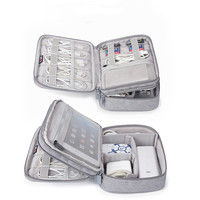 Sac de voyage pliable imperméable pour accessoires électroniques avec organisateur de câbles à double couche