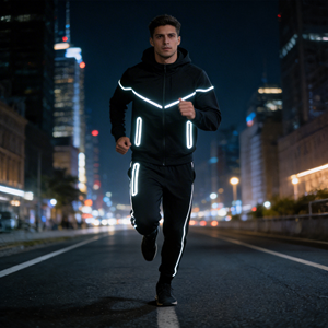 Chaqueta Cortavientos Casual de Alta Calidad con Cuello Alto Reflectante 3M, Conjunto para Correr, Impermeable, con Cremallera, Personalización OEM, Corte Regular, con Capucha - Product Image 2