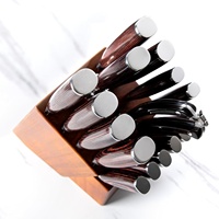 Ensemble de couteaux de cuisine professionnels en acier damas laser, 17 pièces, en acier inoxydable moderne, avec bloc en bois d'acacia