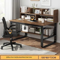Bureau d'ordinateur avec étagère intégrée, bureau d'étude pour étudiants, ensemble bureau-chaise, bureau minimaliste, modèle A34 Jiangsu