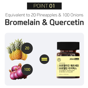 Nutriharu Premium Bromelaine Quercétine RichMax, Enzyme Végétale Naturelle pour la Digestion, Antioxydant et Santé Circulatoire - Meilleure Vente - Product Image 4