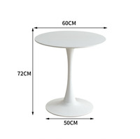 Table de Bistro Cercle Blanc Table à Manger Ronde Petite Table Tulipe pour Petits Espaces dans Salon Bureau Café Bar