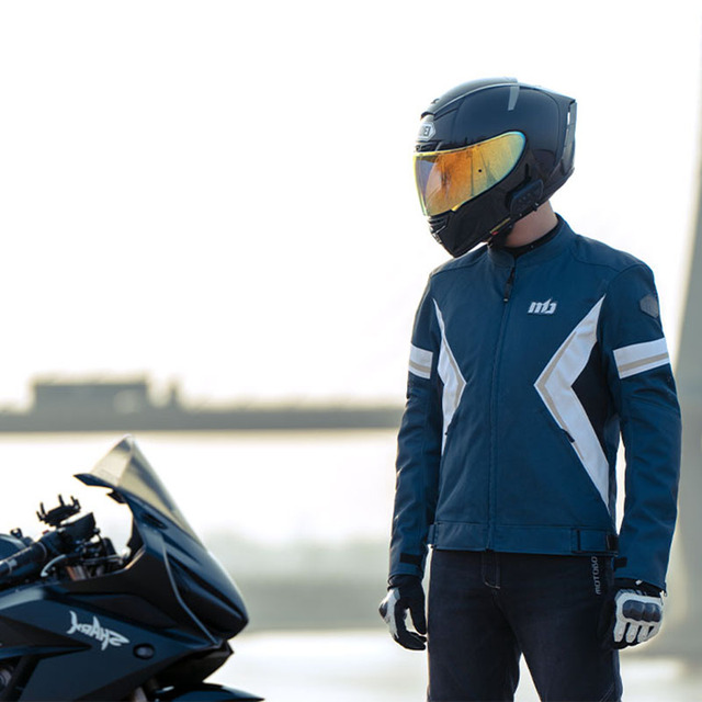 Men's Summer Motorcycle Printed Breathable Windproof Jacket Mesh Fabric Auto Racing Armor