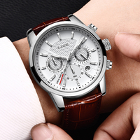 Montre LIGE pour homme, montre de sport en cuir, montre militaire pour homme, montre à quartz chronographe, montre masculine, Relogio Masculino