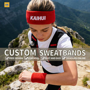 عصابة رأس قطنية مخصصة مع تطريز للرياضة والتنس، واقي مرن للرأس، عصابة امتصاص العرق للترويج، طلب عاجل - Product Image 1