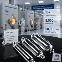 Barquette en verre de quartz de laboratoire haute pureté, résistante à la chaleur 1100°C ° Support de plaquettes en quartz transparent pour la recherche en semi-conducteurs OEM ODM