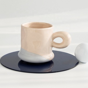 इन शैली की उच्च-मूल्य मैक्रोन सिरेमिक कप कार्यालय उच्च-अंत अर्थ पीने का पानी हिट रंग युगल कॉफी कप ओएम - Product Image 1