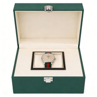 Boîte à montre de luxe personnalisée en cuir PU rigide, emballage de bijoux, insert en daim pour montre, gaufrage de logo personnalisé, prix de gros