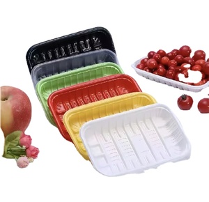 Barquettes rectangulaires jetables en plastique PP multicolores pour aliments frais/fruits/fruits de mer/viande/burgers – Vente en gros - Product Image 1
