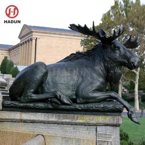 <span class=keywords><strong>Sculpture</strong></span> d'orignal en <span class=keywords><strong>Bronze</strong></span> de taille réelle, décoration d'animal populaire pour jardin extérieur - Product Image 6