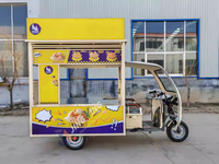 Tricycle à café rétro à trois roues à haute capacité de charge avec suffisamment d'espace de rangement, tricycle électrique mobile pour la vente de nourriture/vélo à café