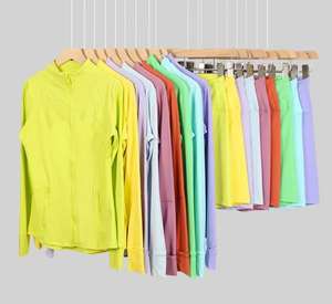 Ensemble de vêtements de yoga pour femmes <span class=keywords><strong>LULUS</strong></span>, 2 pièces, motif uni, veste de jogging avec pantalon évasé, fermeture élastique à la taille, tenue de fitness d'automne - Product Image 1