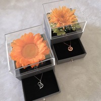 Boîte à bijoux éternelle en tournesol préservé, provenant du Yunnan - Cadeau pour la Fête des Mères