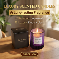 Gros Bougie Parfumée Pot Verre Côtelé Coffret Cadeau Marque Privée Cire Soja Aromathérapie Fêtes Cadeaux