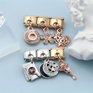 Prodotti di Tendenza: Bracciale Italiano con <span class=keywords><strong>Charm</strong></span> in Acciaio Inossidabile Altamente Lucidato, 18 Maglie - Product Image 5