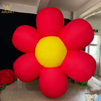 Sculpture de fleurs gonflables colorées avec feuilles vertes, décoration de plantes gonflables géantes pour l'extérieur, pour les fêtes, les mariages et les événements