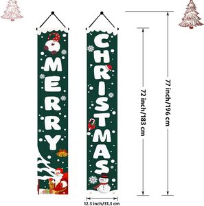 Ensemble de décorations de Noël et bannière de porte suspendue, 71x12 pouces, en polyester, pour porche avant, cour, <span class=keywords><strong>garage</strong></span> - Product Image 5
