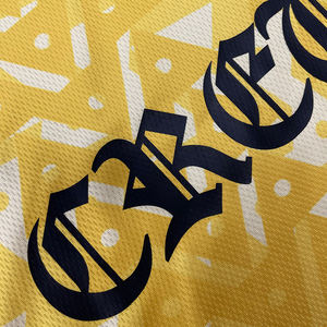 Custom Patch Logo Design Sublimation Pattern and Name <b>Yellow</b> <b>Men</b> Football Soccer Jersey - Product Image 4