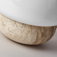 Lampe de table en travertin jaune naturel japonais, style Wabi-Sabi, mini lampe de chevet en forme de champignon, vente en gros OEM/ODM
