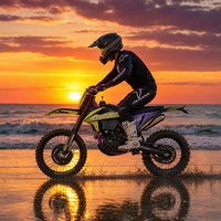 Moto tout-terrain professionnelle KR8 PR300, 330 mm de garde au sol, moto de course jaune et violette