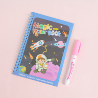 Cadeau de coloriage et de peinture réutilisable pour enfants, personnalisable, avec couverture en papier spirale à eau transparente répétée, pour la maternelle