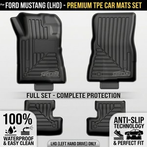 Tapetes de Goma TPE para Auto, para Todo Clima, para Ford Mustang 2015 2016 2017 2018 2019 2020 2021 <span class=keywords><strong>2022</strong></span> 2023 2024 2025, 3D, Inodoros - Product Image 1