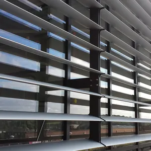 Dù để che nắng dọc và ngang aerofoil tòa nhà louvers cho rèm cửa tường trang trí Elliptical Blades louvers