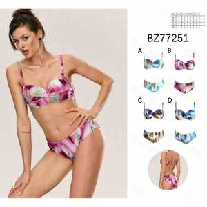 Costume da bagno intero da donna scollo a V taglie forti con arricciatura, controllo pancia, senza schienale, per l'estate e la spiaggia, all'ingrosso, nuovo BZ77251 - Product Image 1