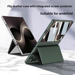 Coque intégrée et film protecteur, étui à rabat en cuir uni, étui de protection pliable créatif adapté à l'étui de téléphone Samsung Z Fold 8 - Product Image 6