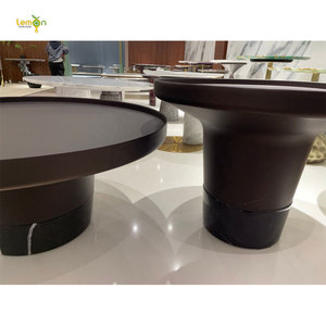 Sang trọng sáng tạo vòng Bàn cà phê nhỏ phòng khách nhà bàn trà kim loại đá cẩm thạch cao và thấp kết hợp Bàn cà phê - Product Image 5