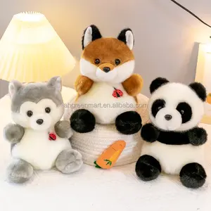 Greenmart Großhandel niedliche kleine Tiere Panda-König Husky Pinguin Schwein Fuchs Plüsch-Spielzeug Griffmaschine Puppen
