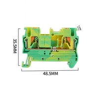 Bloc de bornes à ressort PT2.5-PE pour rail DIN, borne de mise à la terre 0,2-2,5 mm² 24A 800V Jaune Vert