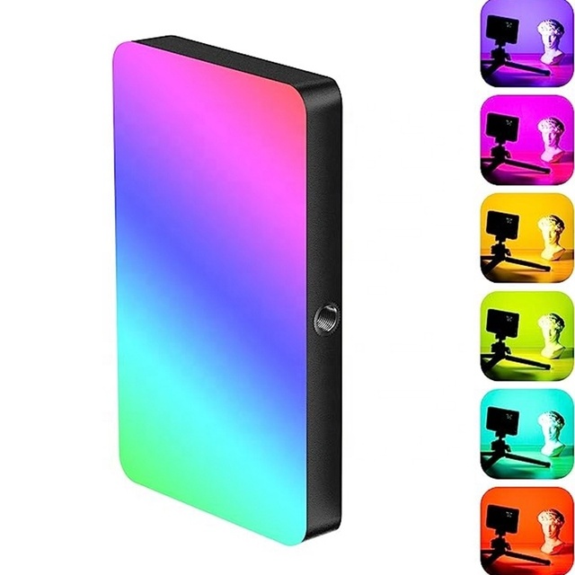 Rechargeable Photography Live Streaming Video Recording LED RGB Light Palm Mini Portable Smartphone Camera Photo Fill in Lamp