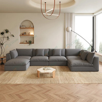 Canapé modulaire nuage gris foncé européen imperméable, siège en éponge haute densité, canapé sectionnel, meubles de salon avec ottoman