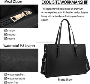 15.6 pouces <span class=keywords><strong>ordinateur</strong></span> sac <span class=keywords><strong>fourre</strong></span>-tout bureau d'affaires porte-documents grande capacité sac à main sac à bandoulière en cuir sacs <span class=keywords><strong>fourre</strong></span>-tout pour les femmes - Product Image 6
