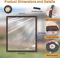 Bâche en polyester laminé PVC transparent 610 g/m², imperméable et résistante aux UV, pour couvertures extérieures, tentes et serres
