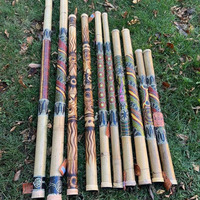 Natural Bamboo Painted Rain Stick Musical Instrument Rainstick for Sound Healing Meditation Yoga Percussion Therapy