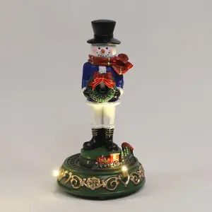 Elegante Led iluminado Navidad Santa Claus soldados resina regalo de vacaciones para niños hogar interior Decoración de mesa