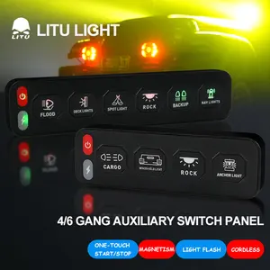 12V 24V LED Panel Circuit Control Box With 4 Gang Switch Green LED UTV Off-Road Car SUV Truck Models 4Runner Legend DTS Relay