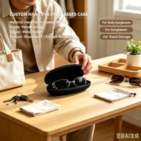Étui de protection rigide en EVA écologique avec fermeture éclair pour lunettes, idéal pour les voyages et le bureau