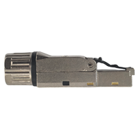 Conector Cat8, Enchufe Modular Blindado RJ45 8P8C sin Herramientas, Terminación en Campo FTP/STP, Cabeza de Cristal