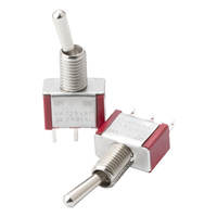 6MM 125V/6A listrik kontrol 250V/3A SPDT miniatur sakelar hidup mengunci 2 posisi 6A SPDT 3Pin sakelar pengalih