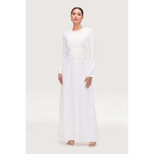 <span class=keywords><strong>Isabella</strong></span> White Tie Waist Maxi Dress Casual & Party Style Col Carré & Taille Empire Viscose XS Taille Durable pour Femme - Product Image 3
