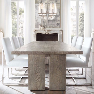 Table à manger rustique en <span class=keywords><strong>noyer</strong></span> brossé, 6 pieds, 7 pieds, 8 pieds, pour fête - Product Image 1