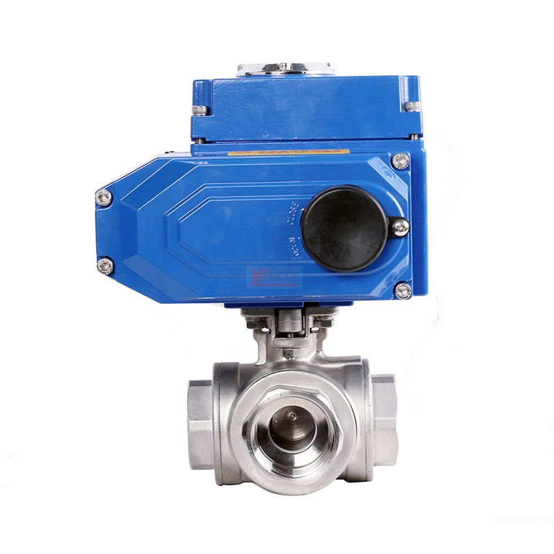 YOULI T-port NPT BSP 1,6 МПа нержавеющая сталь 304 316 вкл.-выключаемый двухдюймовый Трехходовой Электрический шаровой клапан управления