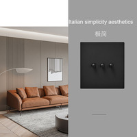Prise double 13A UK et 16A Europe (172*86) avec interrupteurs universels à bascule, panneau en acier inoxydable noir, ports USB-C, style rétro moderne pour la maison